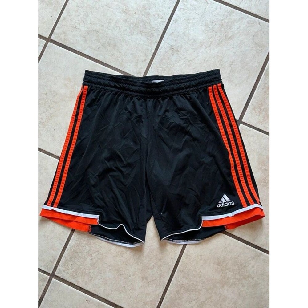 Boys Black & Orange Adidas Shorts Size Large